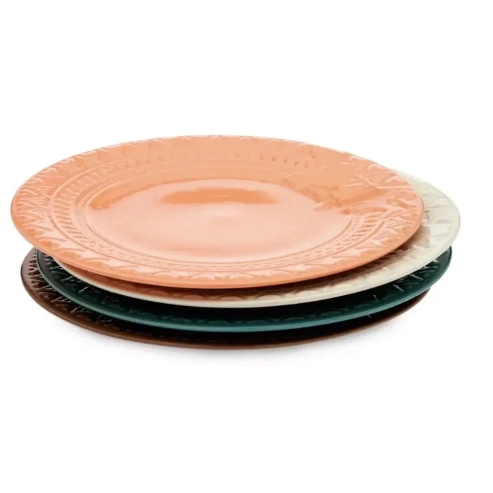 Disney Moana Embossed Silhouette Appetizer Plates Set‎ of 4 Multi Color New